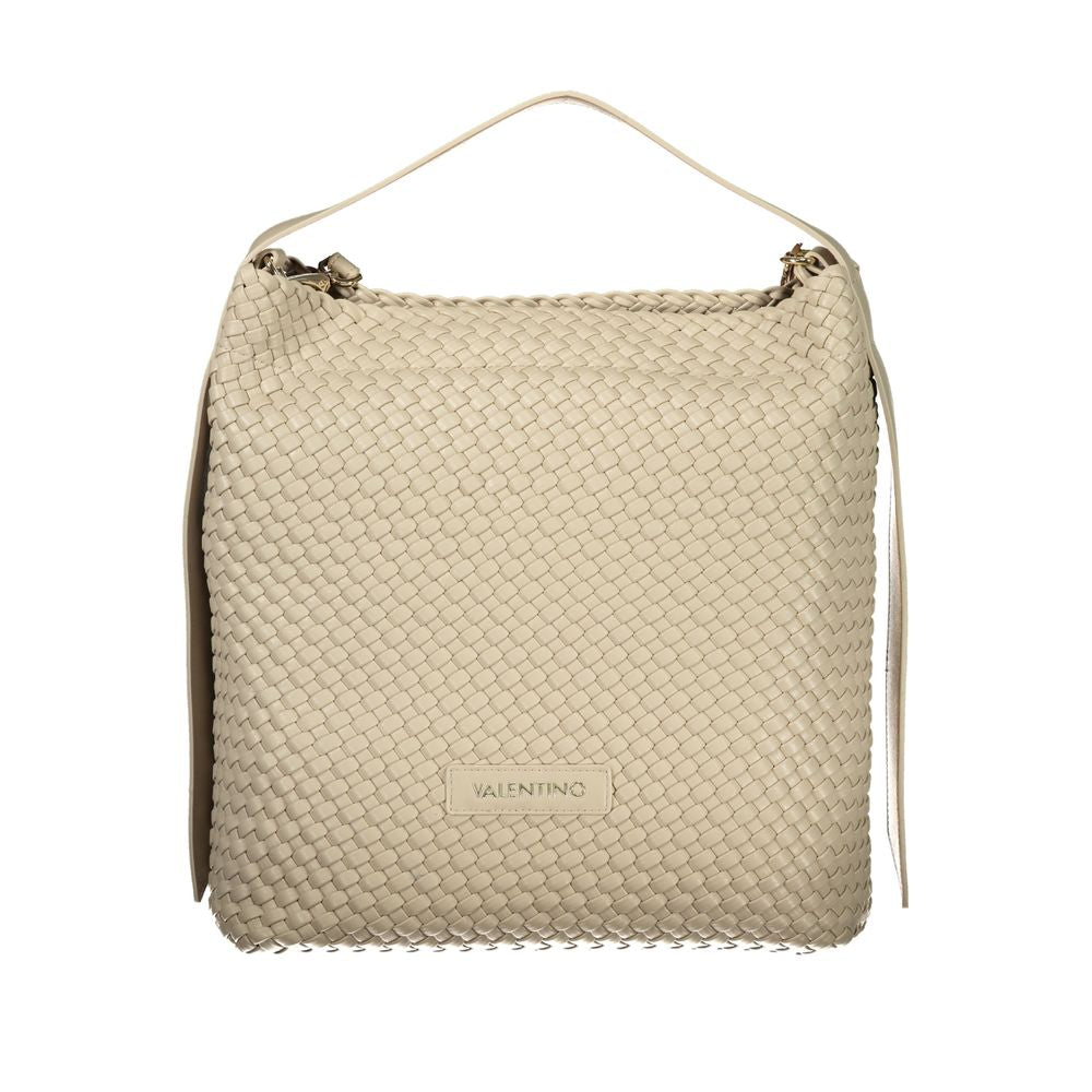 Mario Valentino beige polyurethane women's bag with stylish design and top handles, perfect for everyday use and fashion.