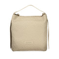 Mario Valentino beige polyurethane women's bag with stylish design and top handles, perfect for everyday use and fashion.