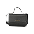Mario Valentino black polyurethane women's bag with sleek design, featuring a structured shape and minimalist style.
