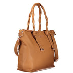 Mario Valentino brown polyurethane women's bag with stylish design and top handle, featuring a sleek, versatile look.