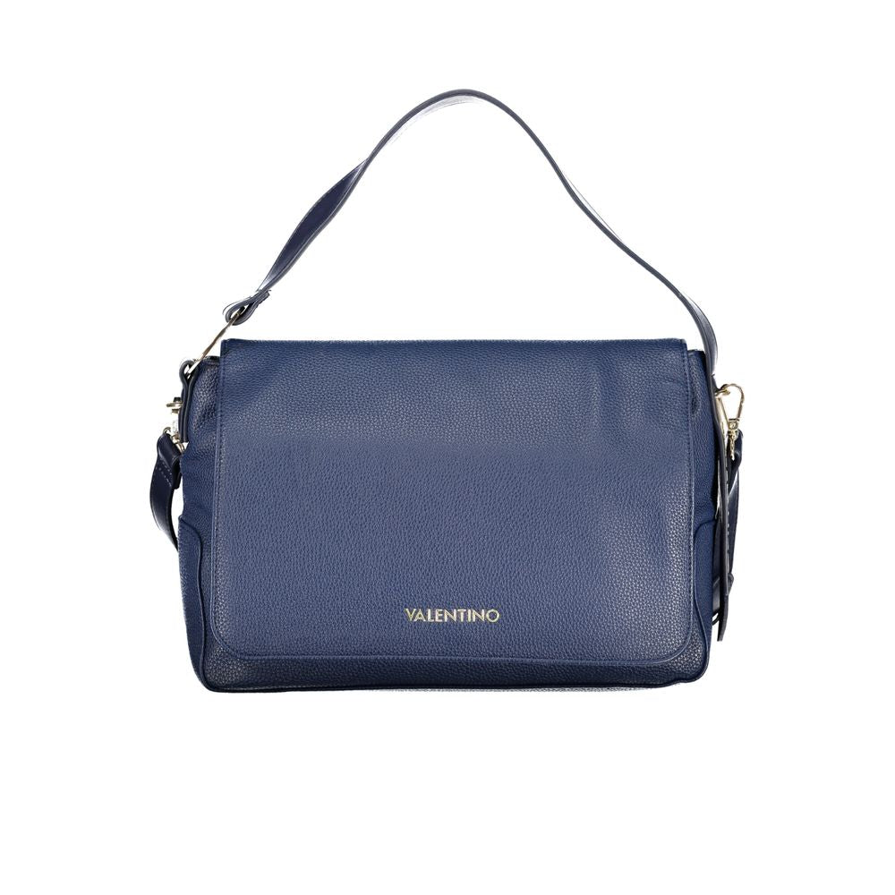 Mario Valentino blue polyurethane women's bag with sleek design and adjustable strap, stylish accessory for everyday use.