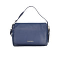 Mario Valentino blue polyurethane women's bag with sleek design and adjustable strap, stylish accessory for everyday use.