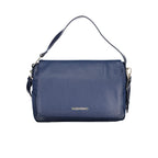 Mario Valentino blue polyurethane women's bag with sleek design and adjustable strap, stylish accessory for everyday use.