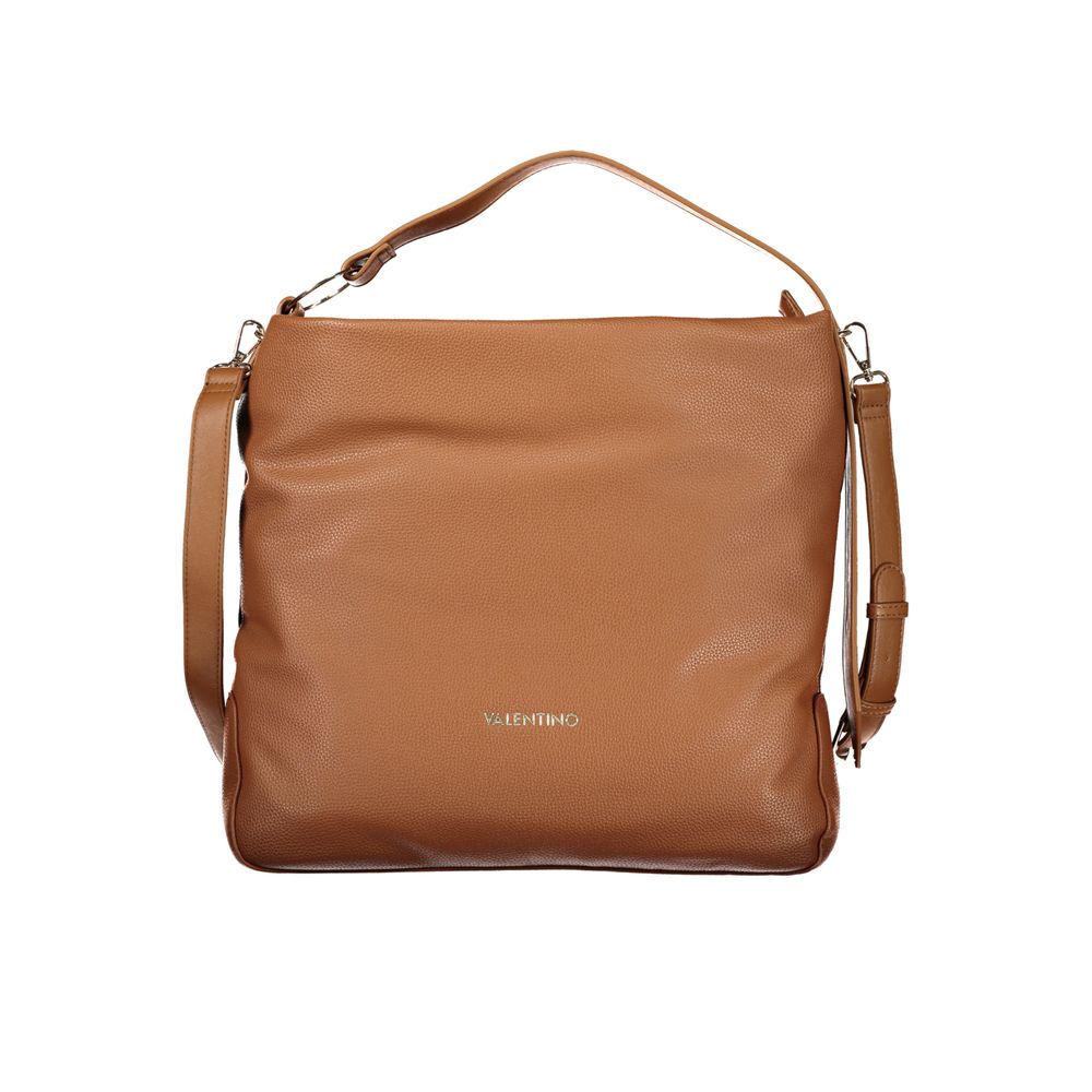 Mario Valentino women's brown polyurethane bag with top handles and sleek design, suitable for everyday use.