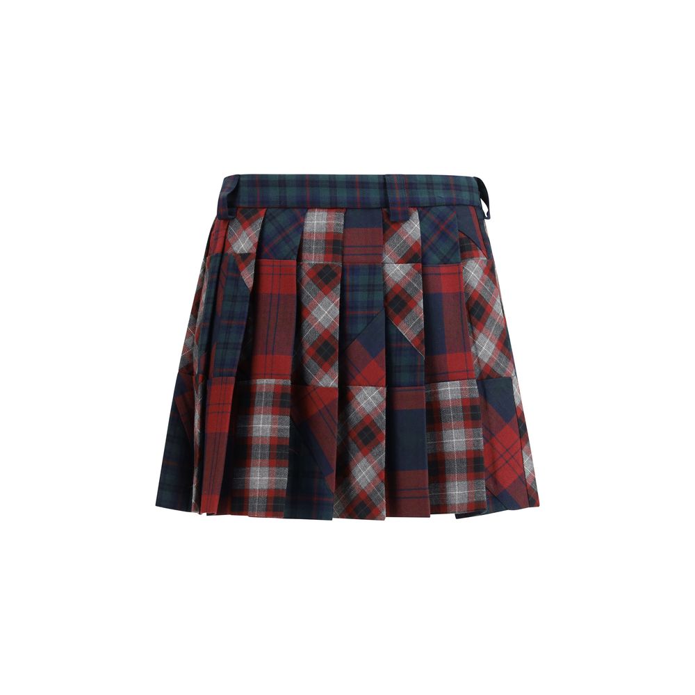 Miu Miu Multicolor Fleece Wool Mini Skirt Miu Miu