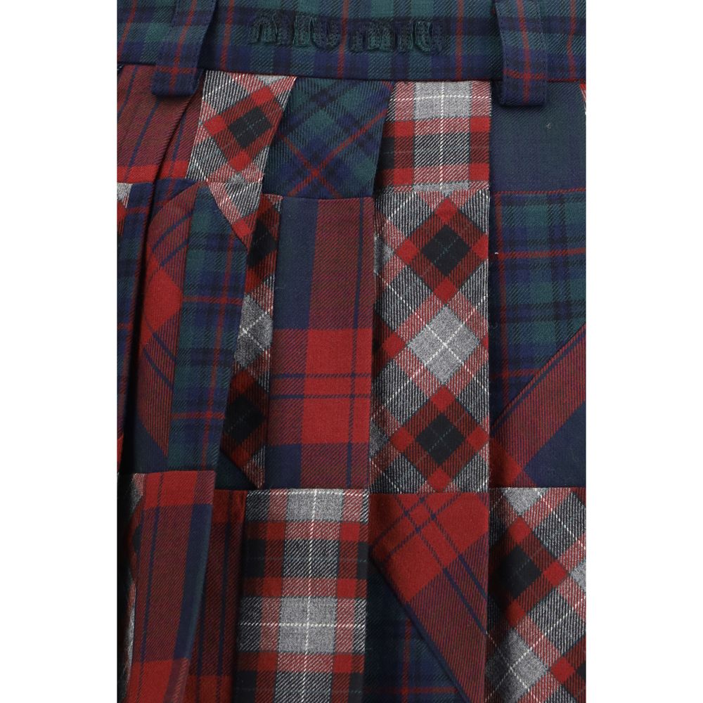 Miu Miu Multicolor Fleece Wool Mini Skirt Miu Miu