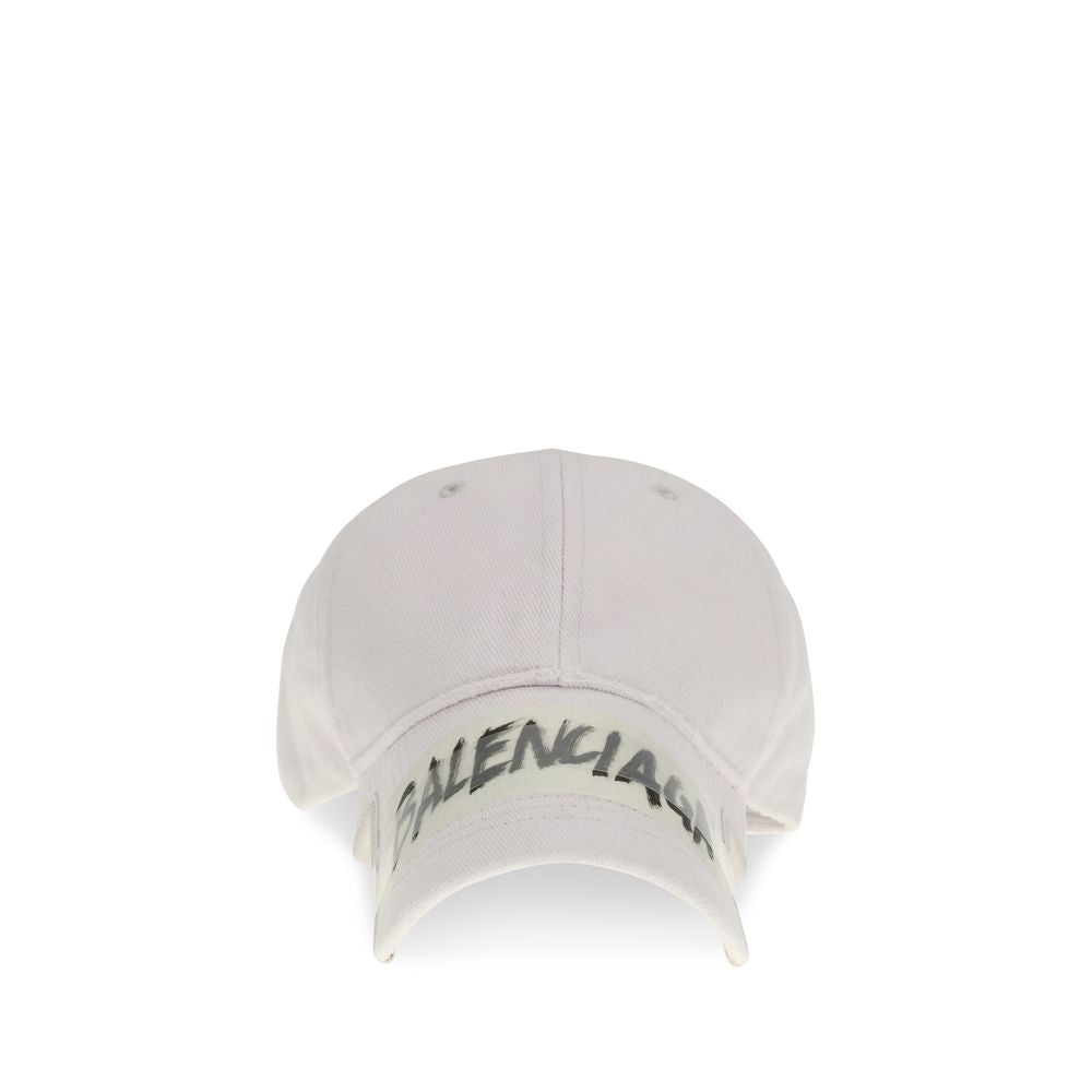 Balenciaga White Cotton Cap Baseball Hat