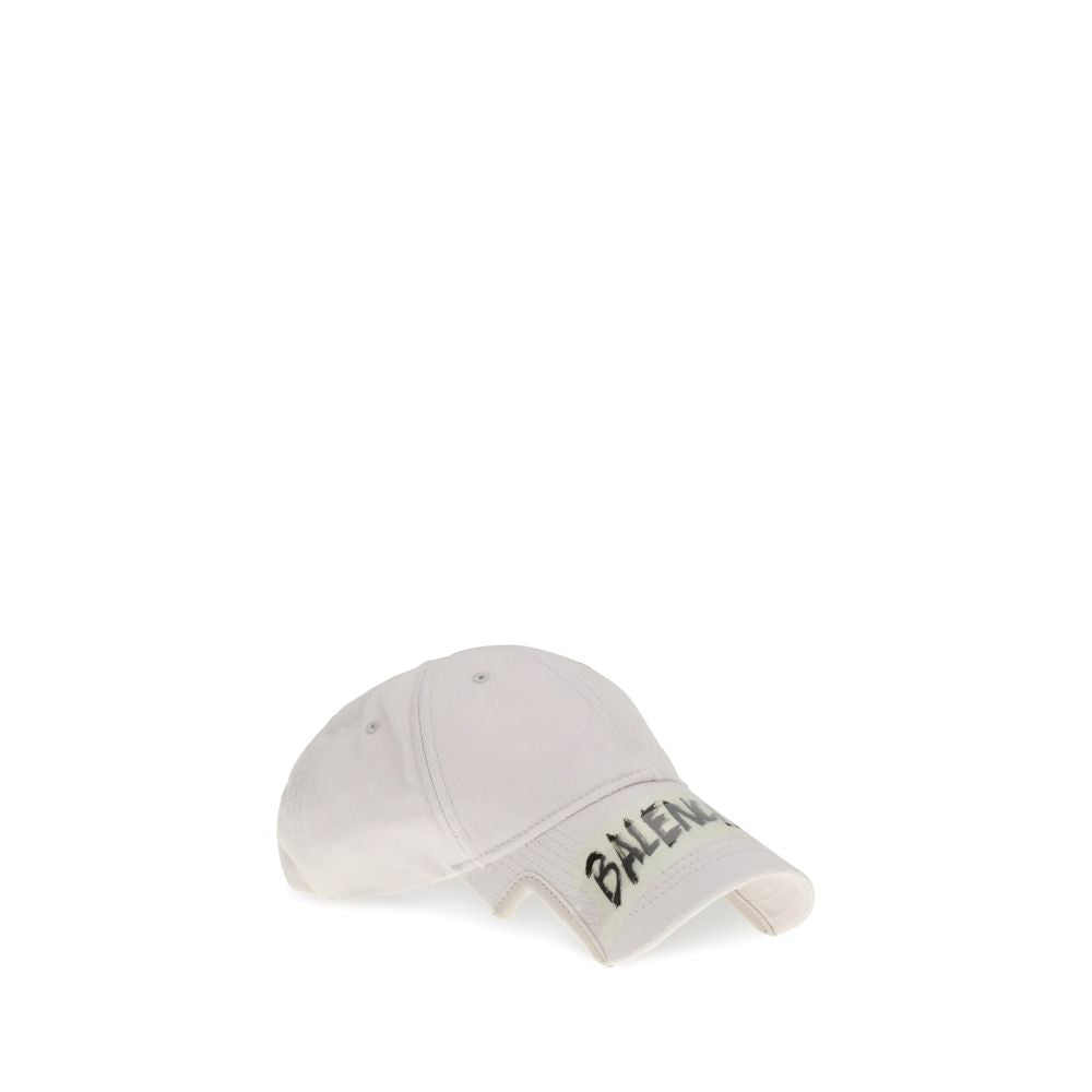 Balenciaga White Cotton Cap Baseball Hat