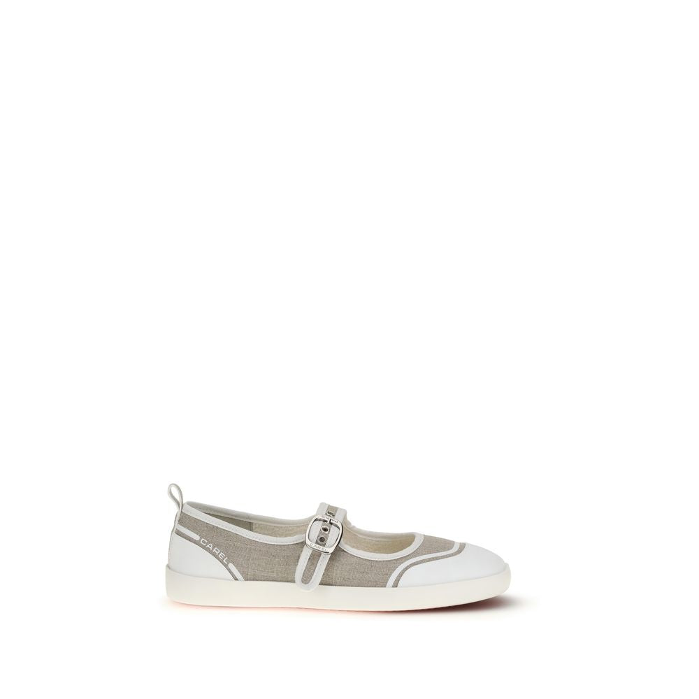 Carel Paris Beige Cotton Ballet Flats Carel Paris
