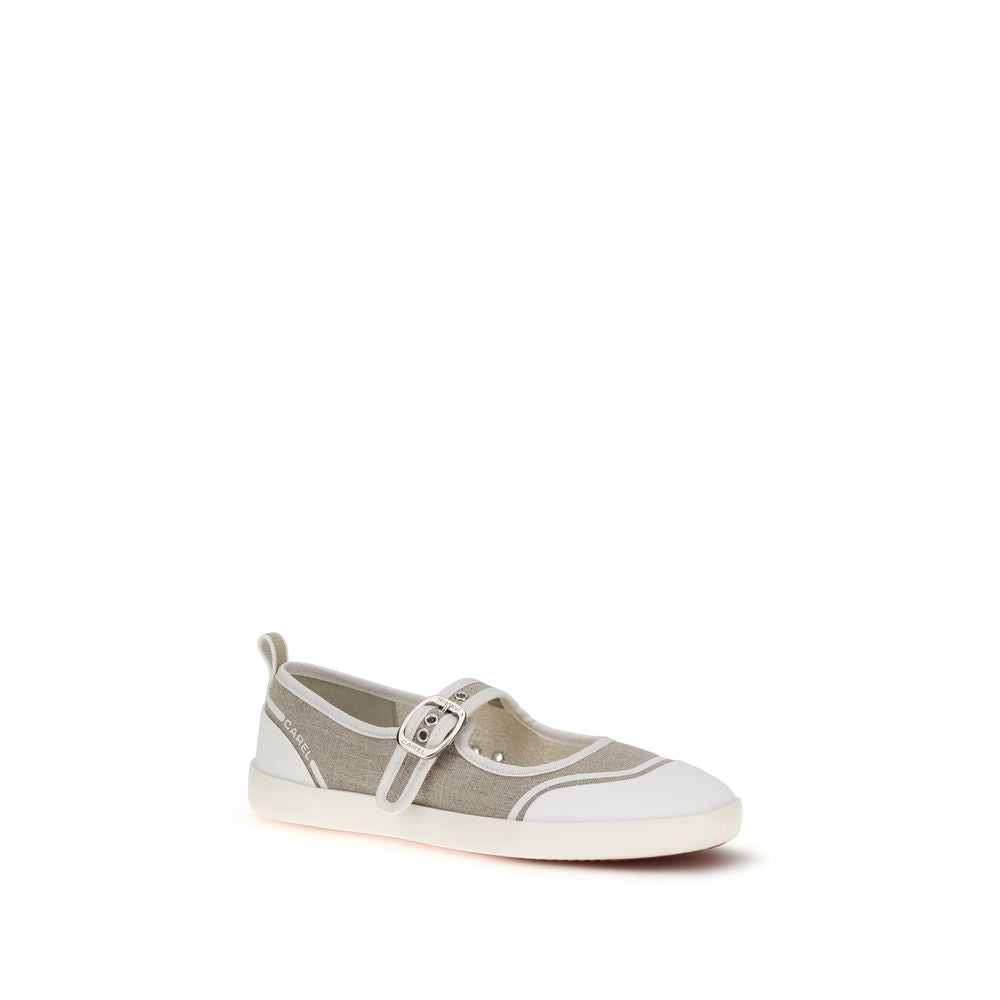 Carel Paris Beige Cotton Ballet Flats Carel Paris