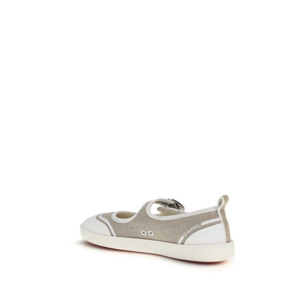 Carel Paris Beige Cotton Ballet Flats Carel Paris
