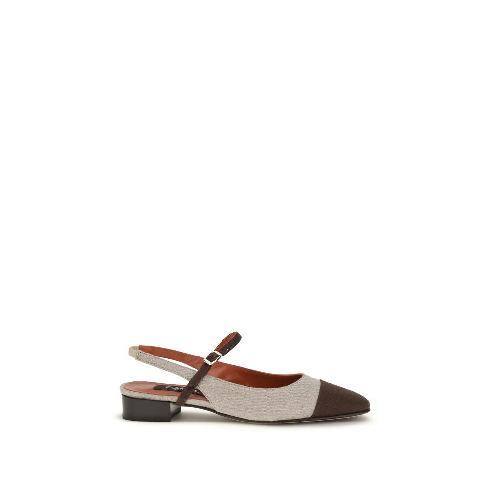 Carel Paris Beige Cotton Ballet Flats Carel Paris