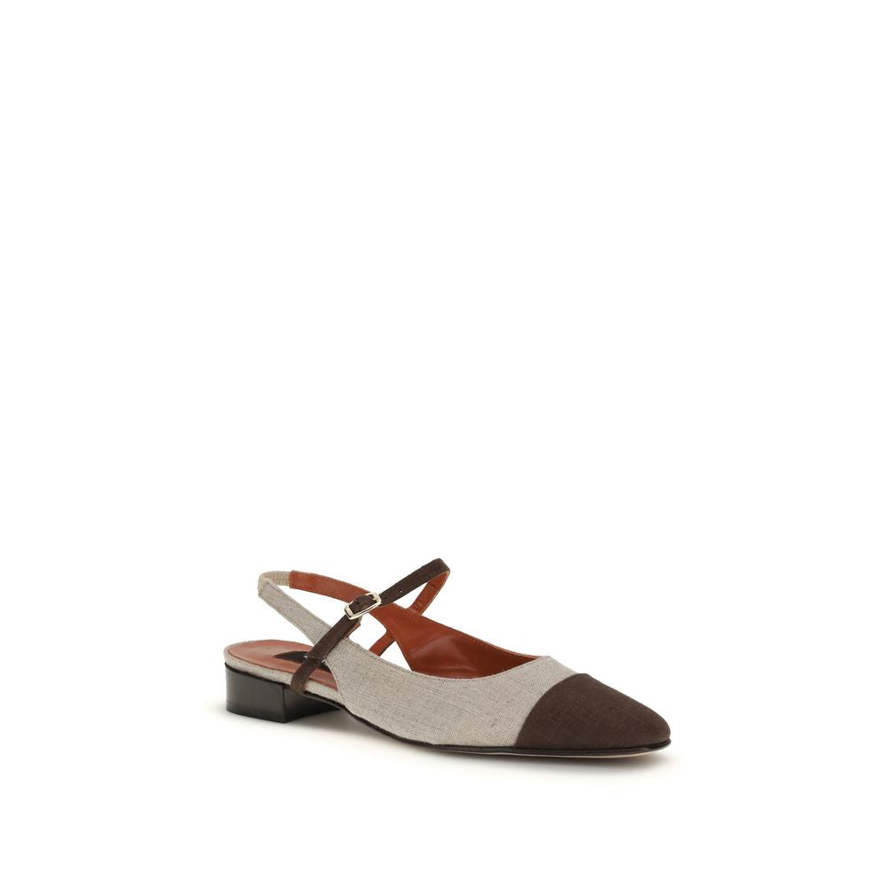 Carel Paris Beige Cotton Ballet Flats Carel Paris