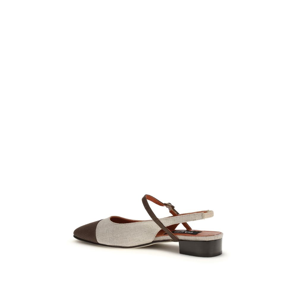 Carel Paris Beige Cotton Ballet Flats Carel Paris