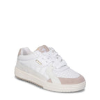 White Palm Angels calfskin athletic sneakers with lace-up design and sporty style, displayed on a plain background.