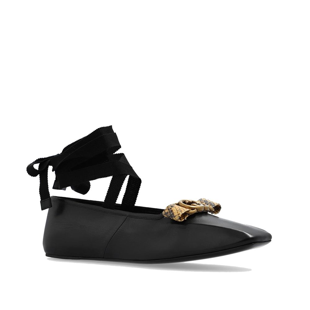 Gucci Black Calfskin Ballet Flats Gucci
