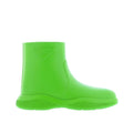 Prada bicolor rubber ankle boots with sleek design and sturdy soles, perfect for stylish weather-ready footwear.