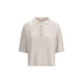 Allude Cream Cashmere Polo Shirt Allude