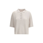 Allude Cream Cashmere Polo Shirt Allude
