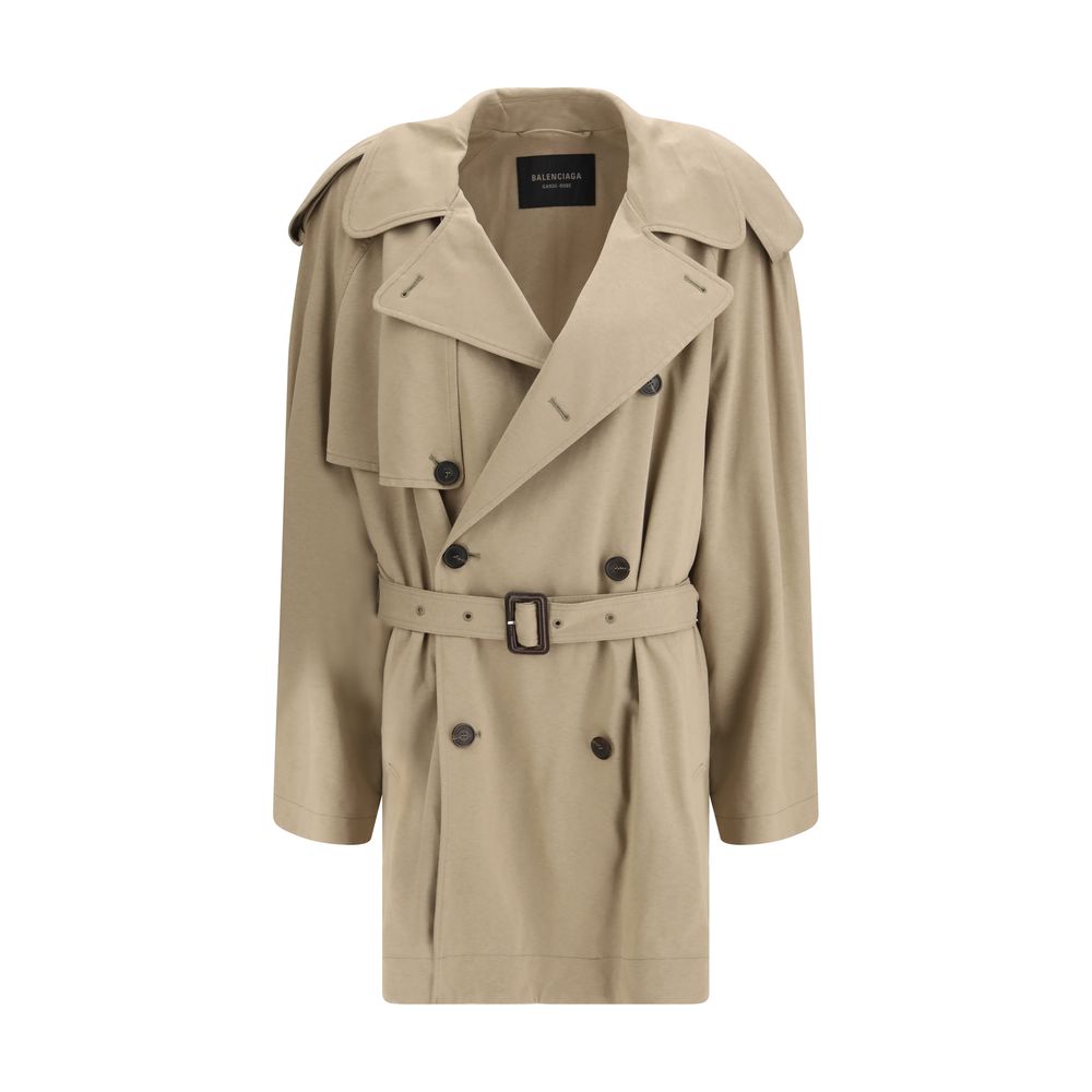 Balenciaga Beige Cotton Trench Coat Balenciaga