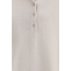 Allude Cream Cashmere Polo Shirt Allude