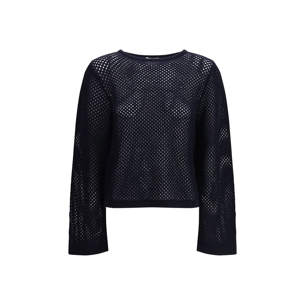 Allude Blue Fleece Wool Sweatshirt Allude