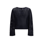 Allude Blue Fleece Wool Sweatshirt Allude