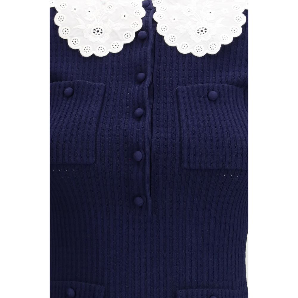 Self-Portrait Blue Viscose Cocktail Dress Self-Portrait