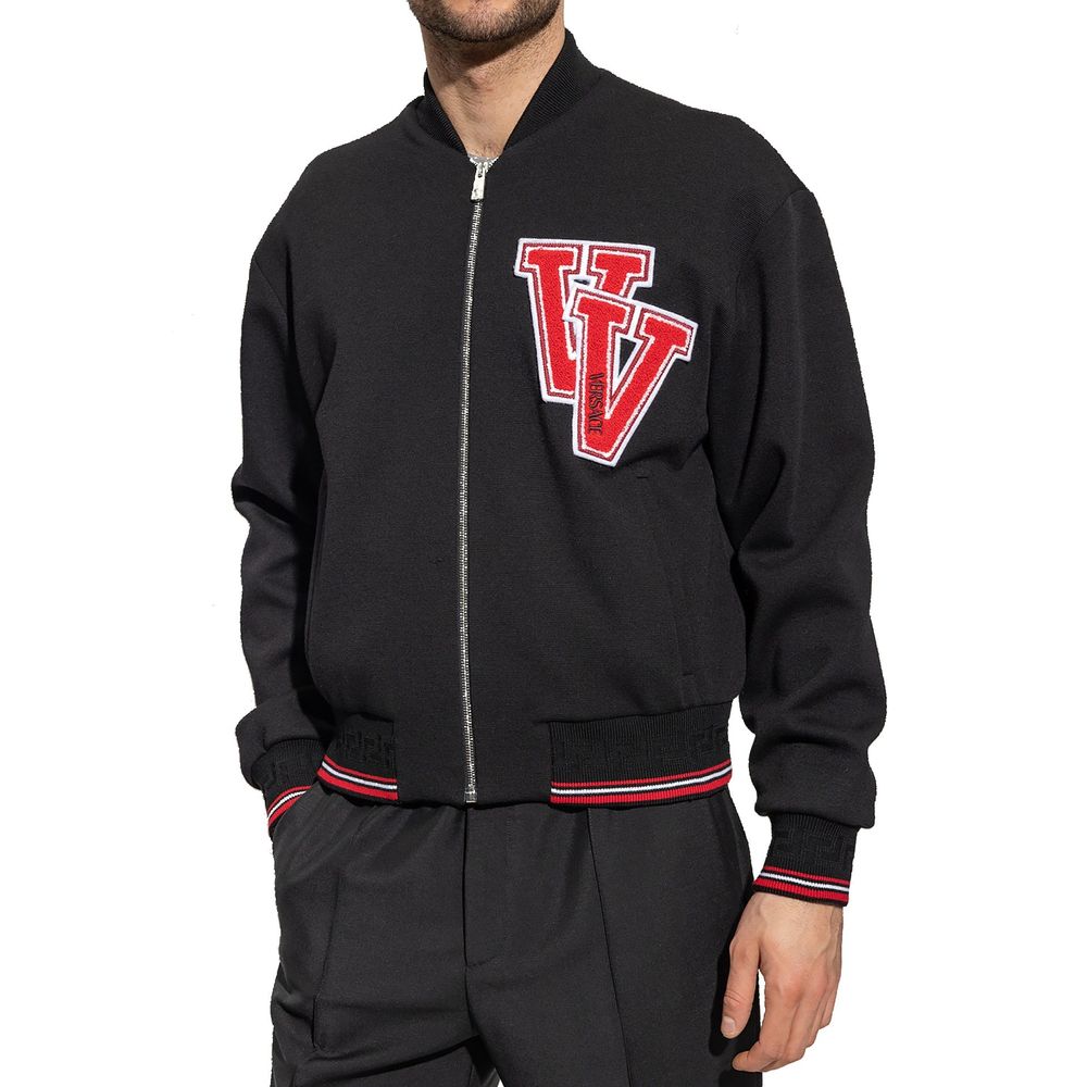 Versace Black Virgin Wool Bomber - Eljoys Fashion 