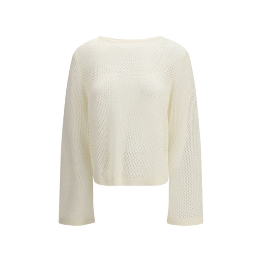 Allude White Fleece Wool Sweatshirt Allude