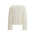 Allude White Wool Sweatshirt