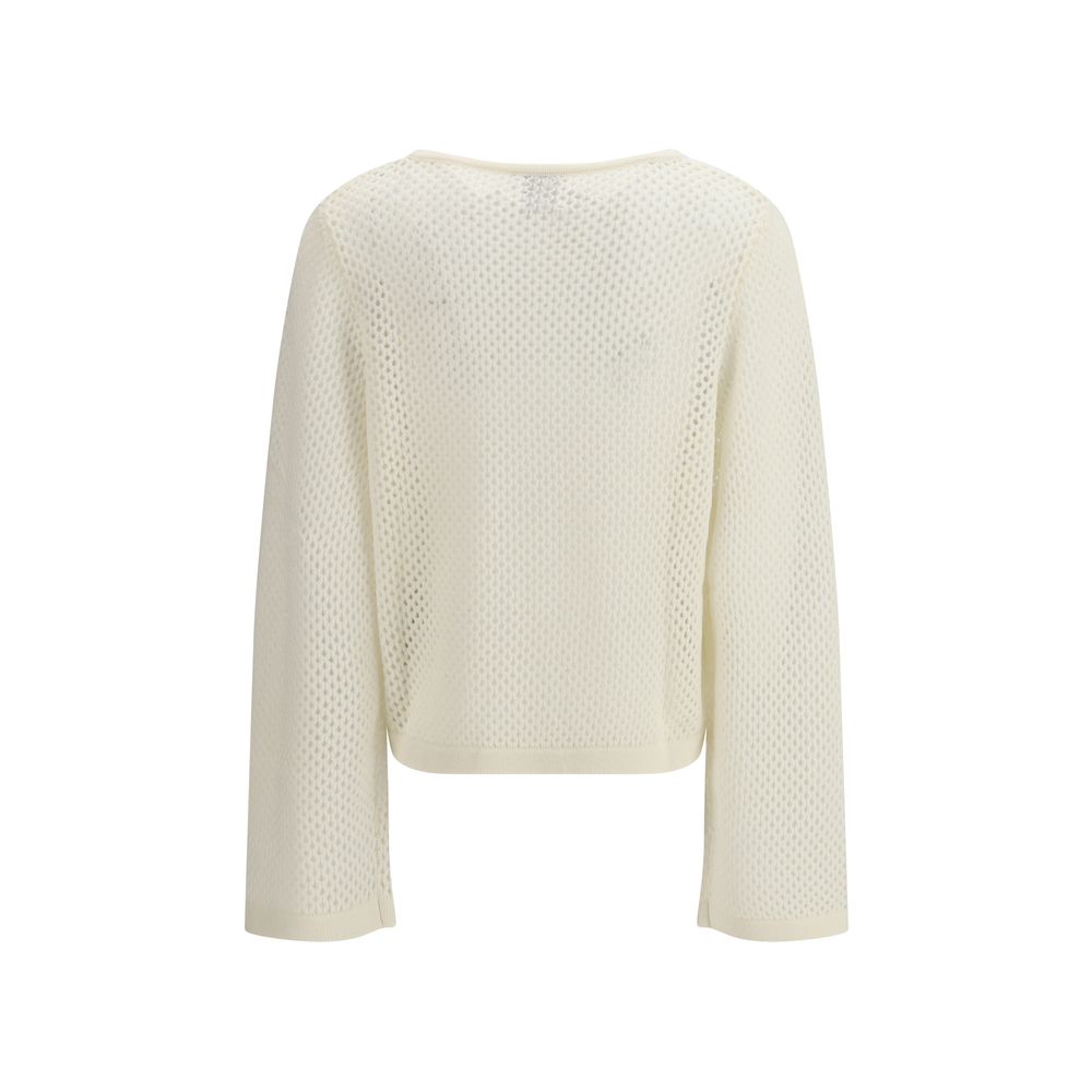 Allude White Fleece Wool Sweatshirt Allude