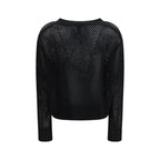 Allude Black Fleece Wool Cardigan Allude