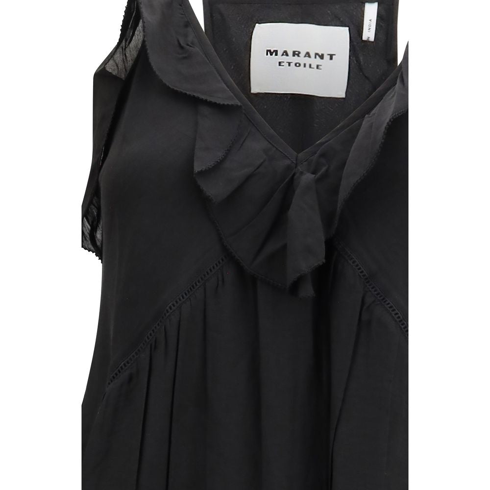 Marant Etoile Black Cotton Casual Dress Marant Etoile