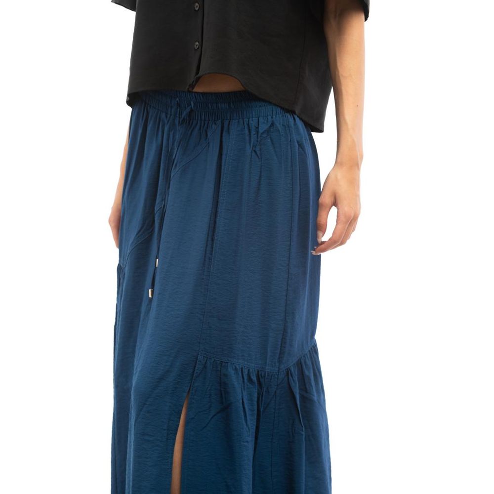 Patrizia Pepe Blue Viscose Long Skirt - Eljoys Fashion 