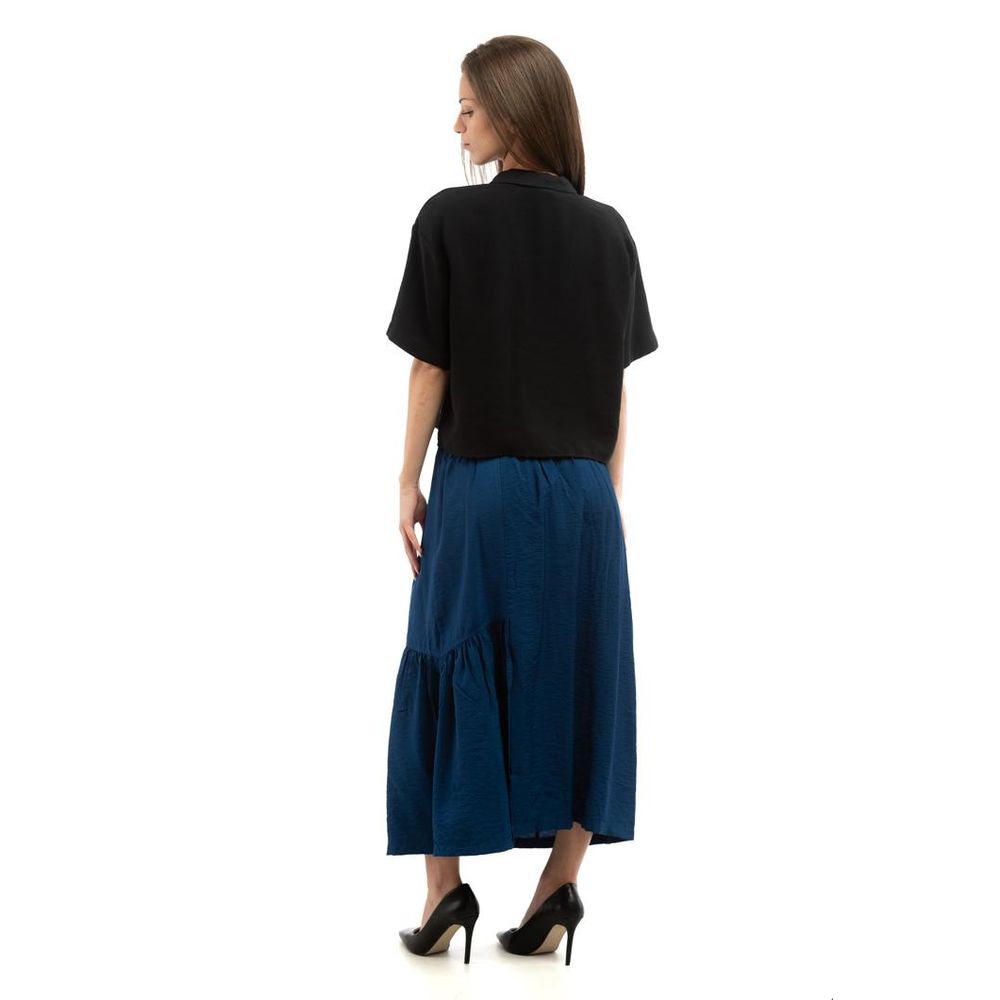 Patrizia Pepe Blue Viscose Long Skirt - Eljoys Fashion 