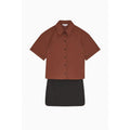Patrizia Pepe Bicolor Polyester Shortsleeve Shirt - Eljoys Fashion 