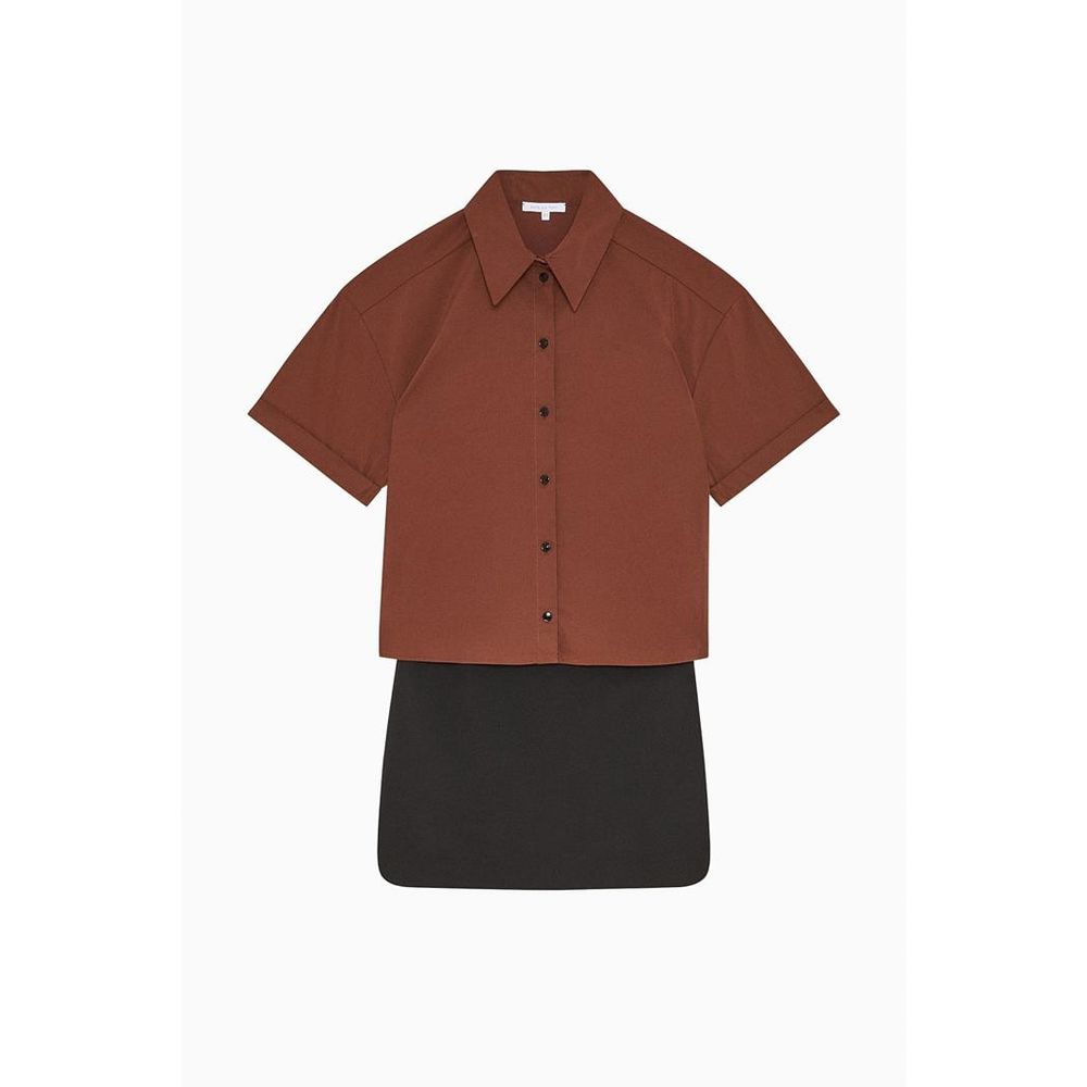Patrizia Pepe Bicolor Polyester Shortsleeve Shirt - Eljoys Fashion 
