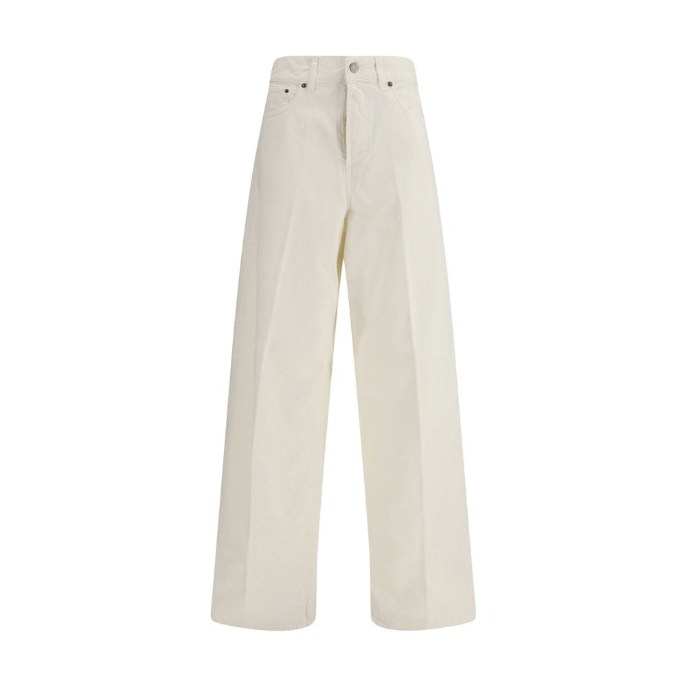 Haikure White Cotton Straight-Leg Jeans Haikure