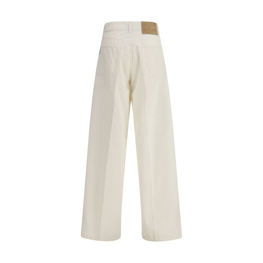 Haikure White Cotton Straight-Leg Jeans Haikure