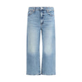 Mother Denim Blue Cotton Cropped Jeans Mother Denim