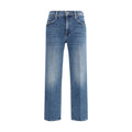 Mother Denim Blue Cotton Relaxed Fit Jeans Mother Denim