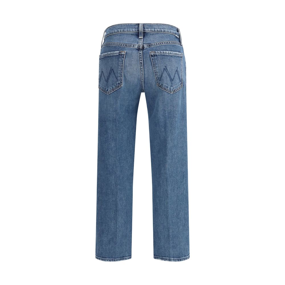 Mother Denim Blue Cotton Relaxed Fit Jeans Mother Denim
