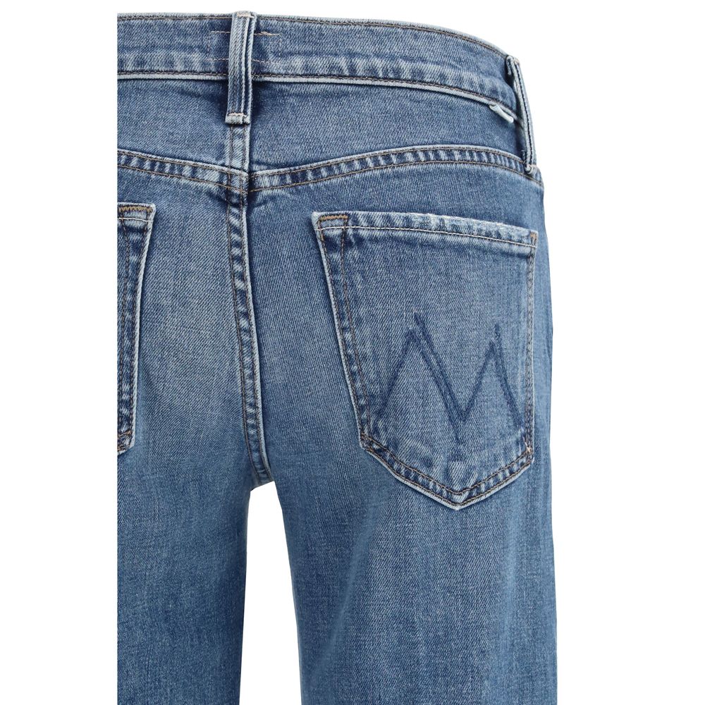 Mother Denim Blue Cotton Relaxed Fit Jeans Mother Denim