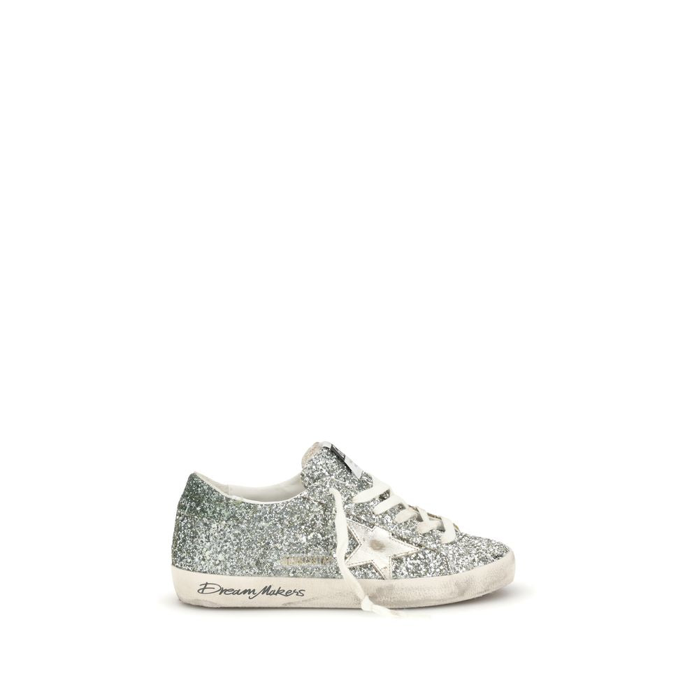 Golden Goose Silver Fabric Low Top Sneakers Golden Goose