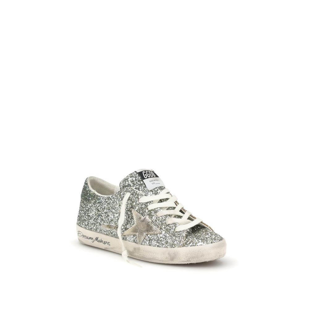 Golden Goose Silver Fabric Low Top Sneakers Golden Goose