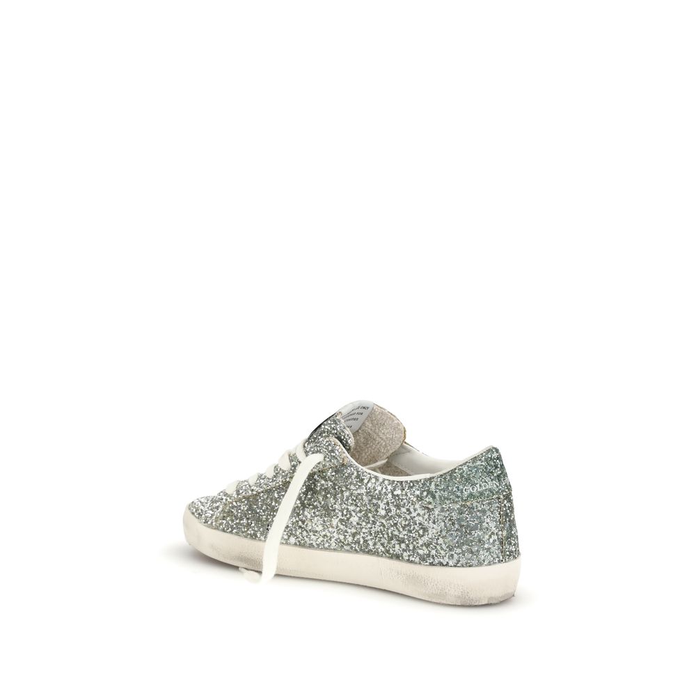 Golden Goose Silver Fabric Low Top Sneakers Golden Goose