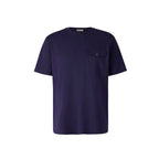Herno blue cotton T-shirt, casual short-sleeve shirt with round neckline, soft fabric, and minimalist design.