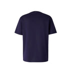 Herno blue cotton T-shirt with round neckline and short sleeves, casual men's clothing on a plain background.