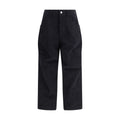 Black cotton casual pants by Isabel Marant Étoile, featuring a relaxed fit and stylish design, shown in a front view.